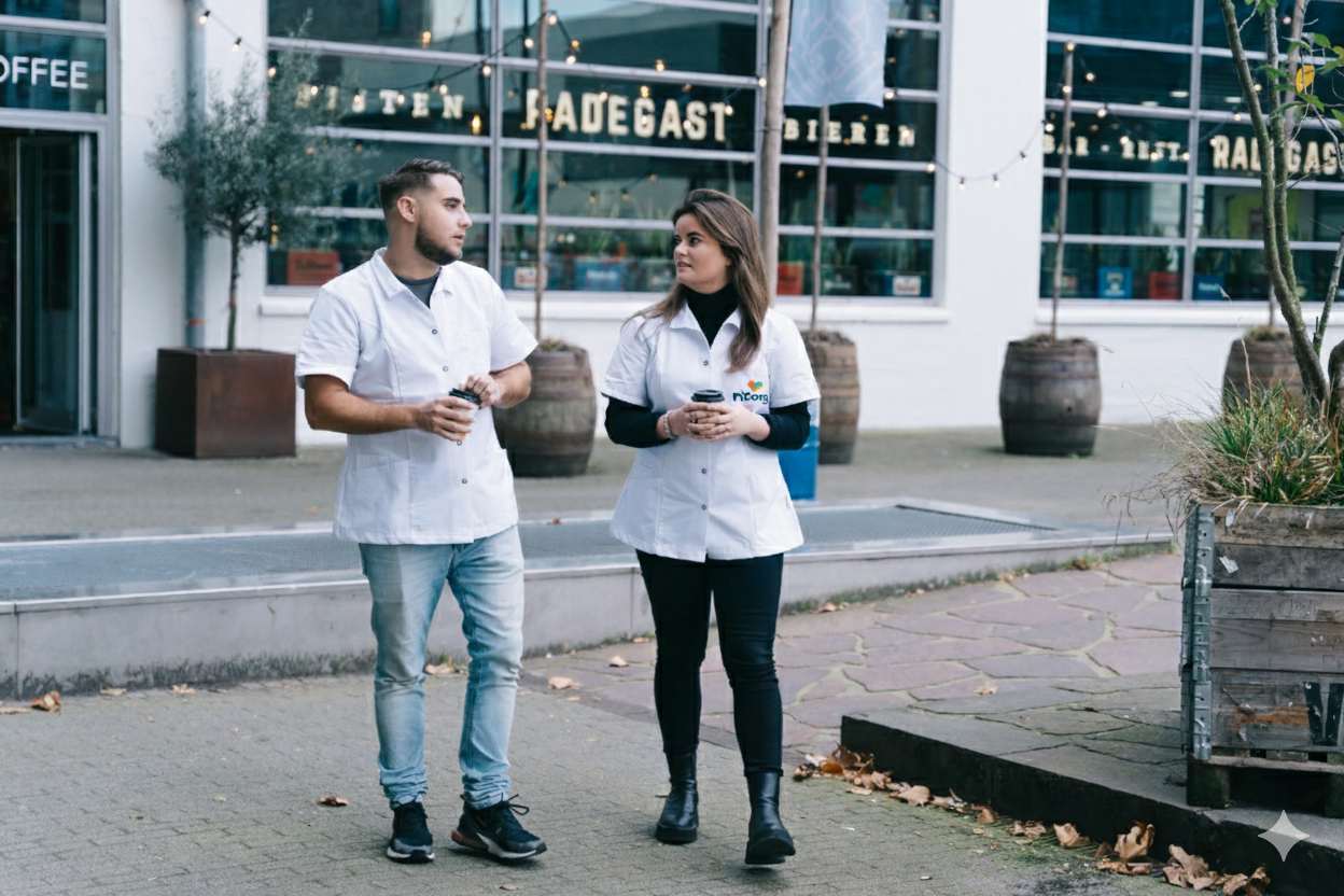 Twee zorgprofessionals van P1Zorg